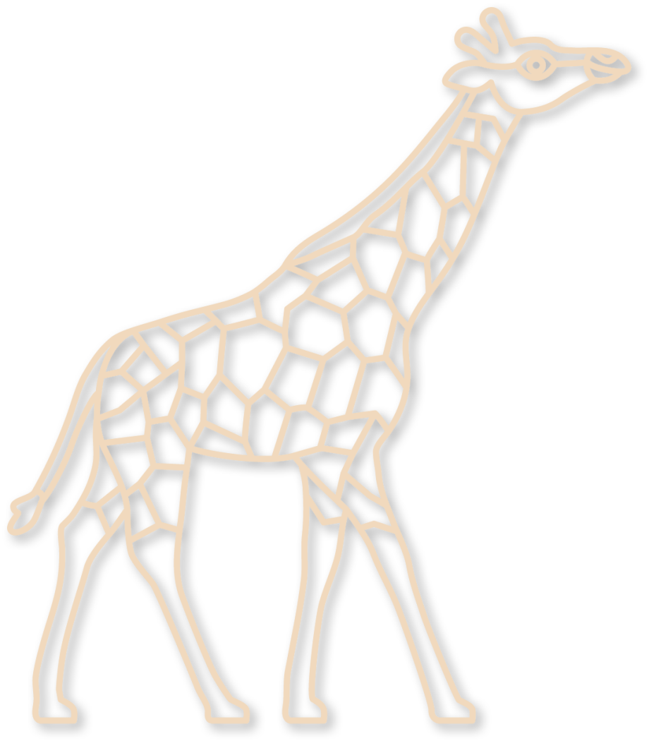 De giraffe in naturel uit de plintdieren collectie.