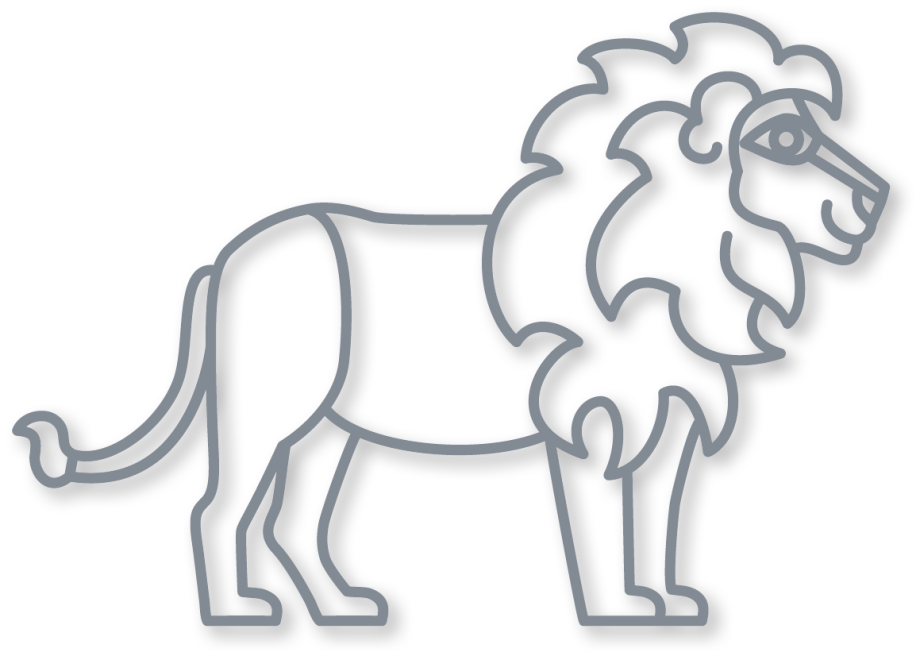 De leeuw in de kleur grijs uit de plintdieren collectie.