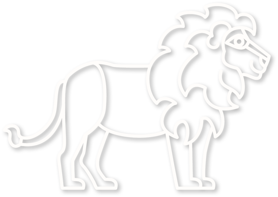 De leeuw in de kleur wit uit de plintdieren collectie.