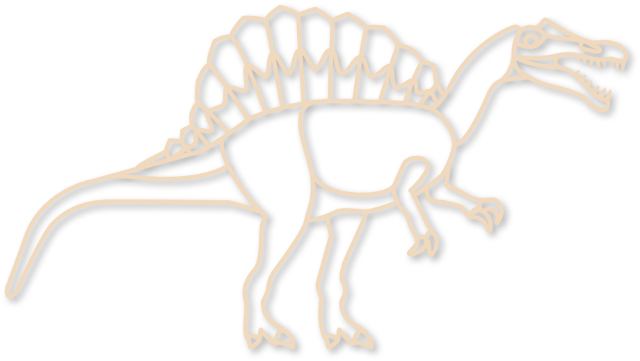De spinosaurus in naturel uit de plintdieren collectie.