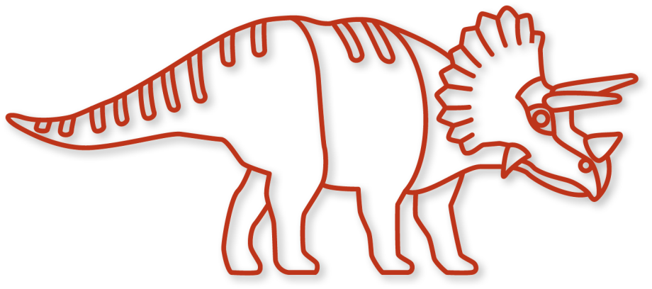 De triceratops in de kleur roest uit de plintdieren collectie.
