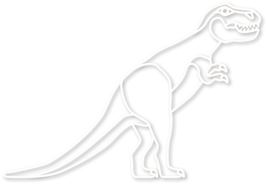 De tyrannosaurus in de kleur wit uit de plintdieren collectie.