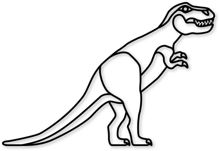 De tyrannosaurus in de kleur zwart uit de plintdieren collectie.